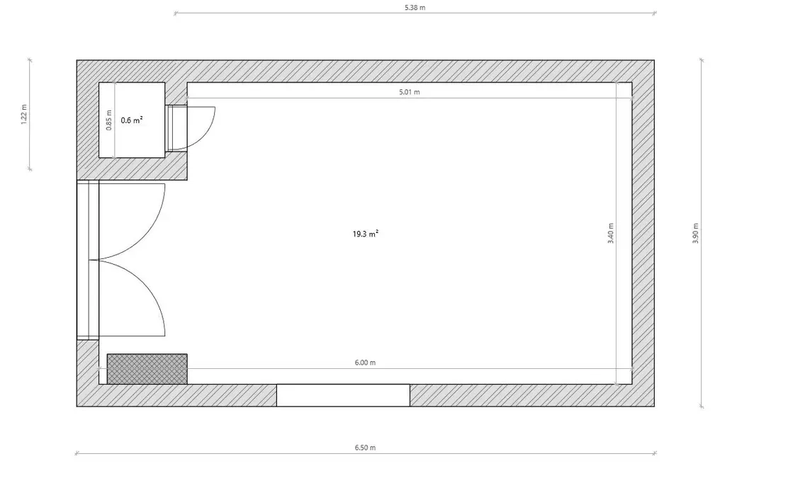 Floor plan of the proposed LifePod room