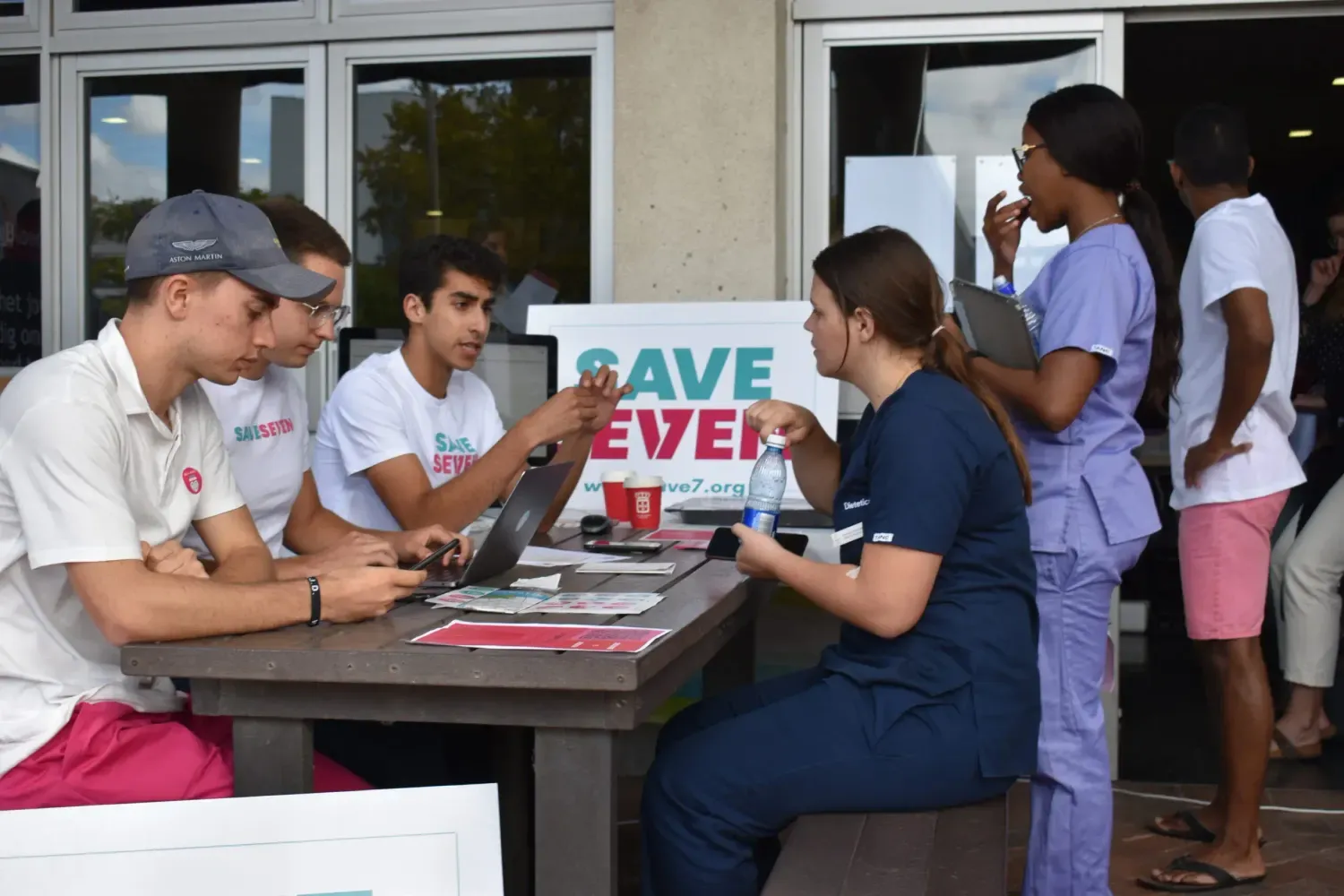 Students at the Tygerberg Student Centre discussing organ donation